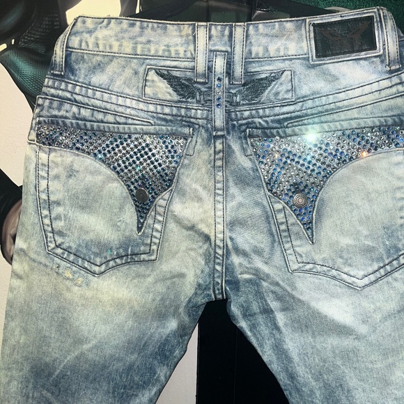 Robins Jean Bedazzled Blue and White - Picture 1 of 11